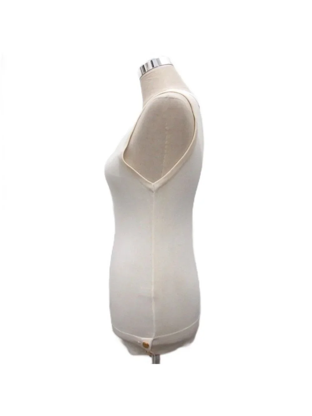Chanel Boutique Sleeveless Top Tank Top Ribbed Ivory